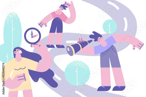 Navigation and trying to find direction concept.