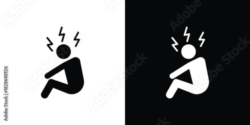 Anxiety or stress icons symbol for web and mobile filled vector isolated