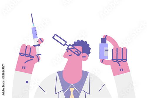 Vaccination and injection during pandemic concept.