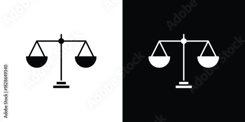 Balance scale icons symbol for web and mobile filled vector isolated