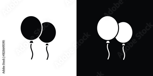 Balloons icons symbol for web and mobile filled vector isolated