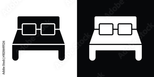 Bed icons symbol for web and mobile filled vector isolated