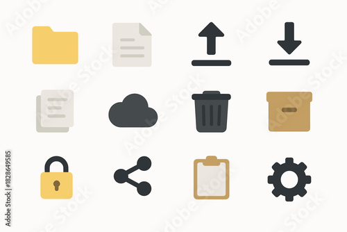 File clipboard cloud icon archive vector icons management box trash document paper