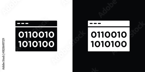 Binary code icons symbol for web and mobile filled vector isolated
