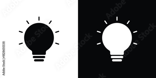 Bulb icons symbol for web and mobile filled vector isolated