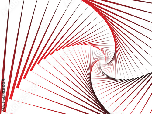 Abstract red spiral wave lines forming dynamic vortex on dark background, modern geometric design, futuristic digital illustration, smooth flowing motion background