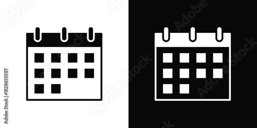 Calendar icons symbol for web and mobile filled vector isolated