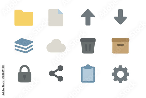Box clipboard management arrow settings file vector icons archive icon folder cloud
