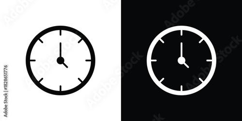 Clock icons symbol for web and mobile filled vector isolated