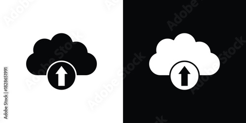 Cloud upload icons symbol for web and mobile filled vector isolated