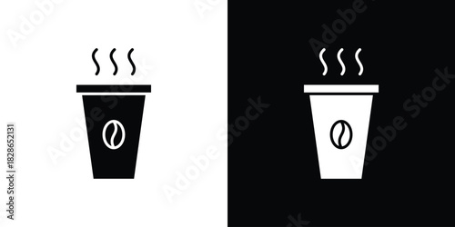 Coffee icons symbol for web and mobile filled vector isolated