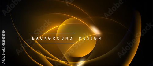 Abstract golden lines create dynamic swirling pattern. Dark background emphasizes bright curves, modern design element.
