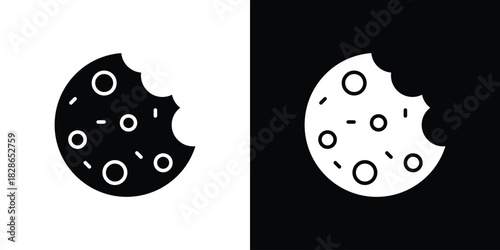 Cookie icons symbol for web and mobile filled vector isolated