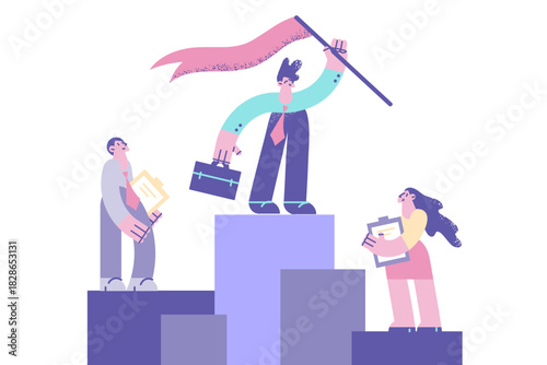 Business success, leadership and achievement concept