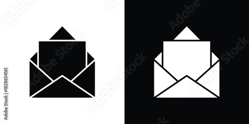 Envelope open icons symbol for web and mobile filled vector isolated