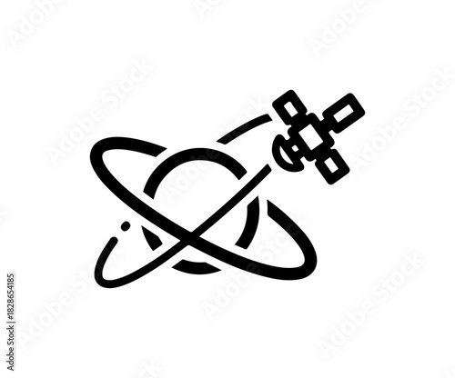Satellite Orbiting Planet Icon