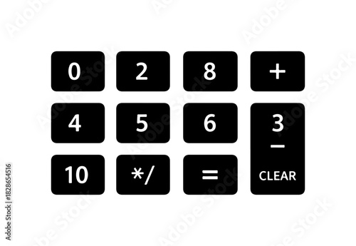 Simplified Calculator Keypad Buttons