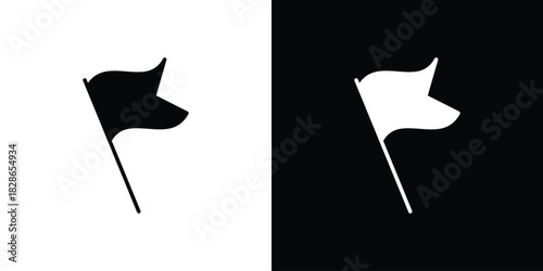 Flag icons symbol for web and mobile filled vector isolated