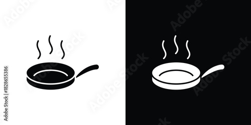 Frying pan icons symbol for web and mobile filled vector isolated