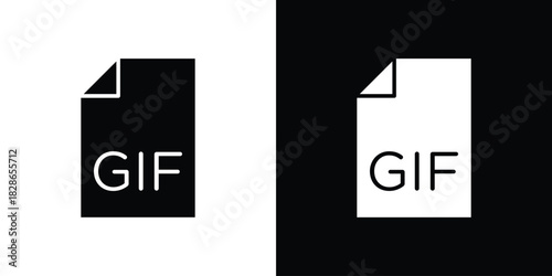 Gif icons symbol for web and mobile filled vector isolated