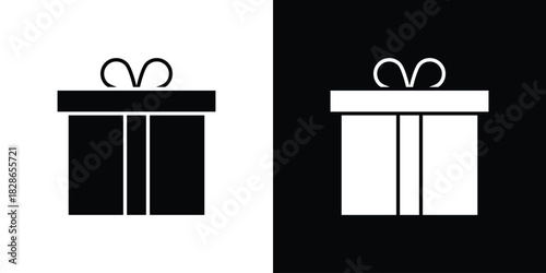 Gift icons symbol for web and mobile filled vector isolated