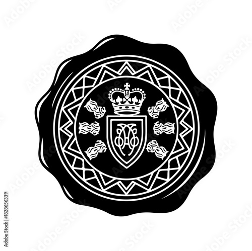 Elegant royal emblem seal, perfect for adding a touch of medieval flair design