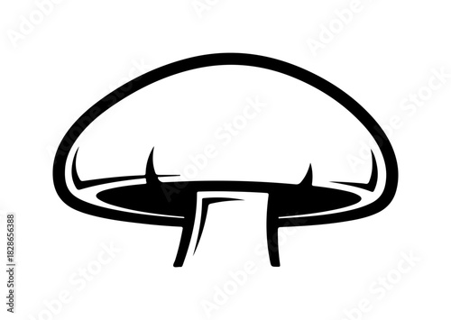 Mushroom icon, organic food logo, vegan ingredient, fresh produce illustration