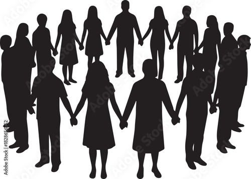 Diverse group of people holding hands in a circle celebrating international volunteer day spirit unity