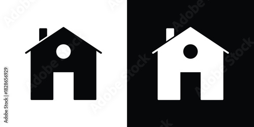 House icons symbol for web and mobile filled vector isolated