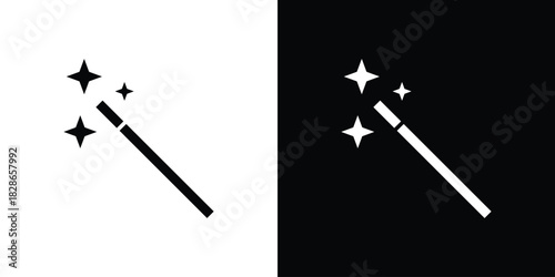 Magic wand icons symbol for web and mobile filled vector isolated