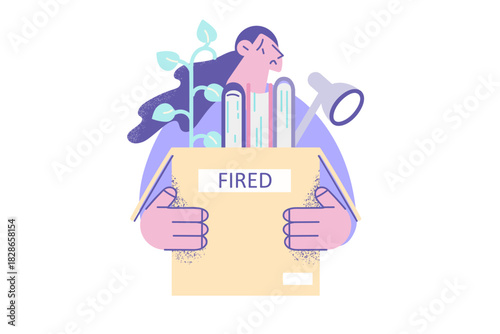 Being fired and losing job concept.