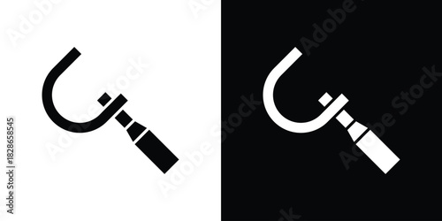 Micrometer icons symbol for web and mobile filled vector isolated