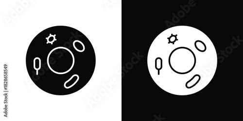 Microorganism icons symbol for web and mobile filled vector isolated