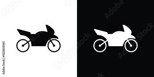 Motorcycle icons symbol for web and mobile filled vector isolated