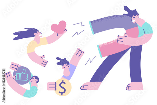 Social medial and influence concept