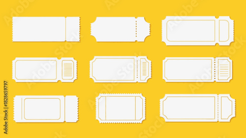 Get Your Golden Ticket Now: A Collection of Admit One Style Tickets Perfect for Events, Raffles, Promotions, or Adding a Touch of Fun to Your Designs