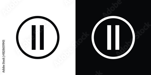 Pause icons symbol for web and mobile filled vector isolated