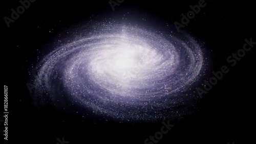 Blaue Galaxie isoliert auf schwarzem Hintergrund.
