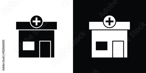 Pharmacy icons symbol for web and mobile filled vector isolated