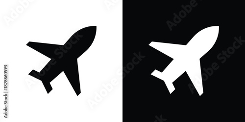 Plane icons symbol for web and mobile filled vector isolated