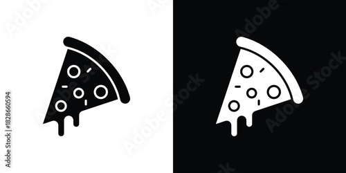 Pizza slice icons symbol for web and mobile filled vector isolated