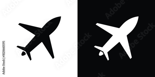 Plane icons symbol for web and mobile filled vector isolated