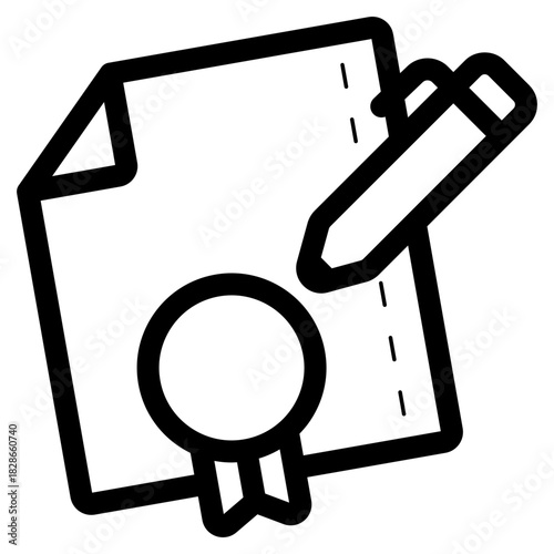 signing wedding certificate icon