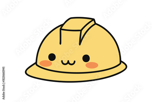 Cute Cartoon Hard Hat Illustration