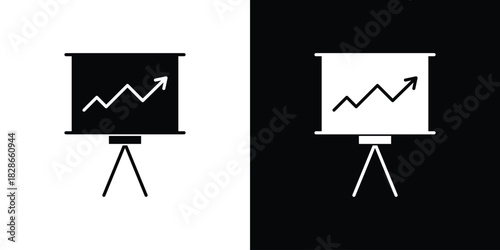 Presentation icons symbol for web and mobile filled vector isolated