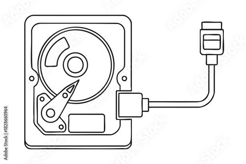 External Hard Drive Connected via USB Cable