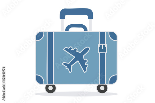Travel Suitcase with Airplane Icon
