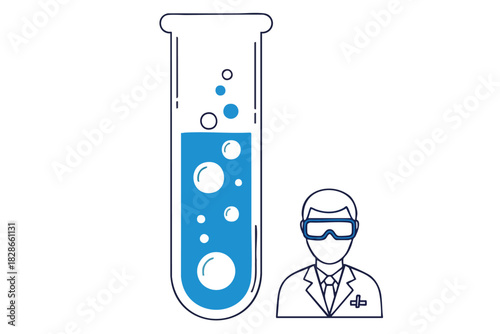 Scientist testing chemical reaction