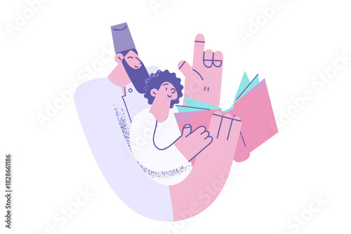 Islam education for muslim kids concept.