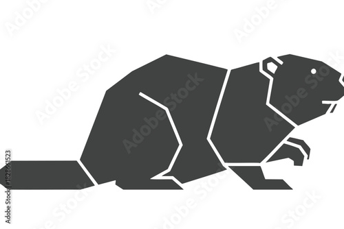 Geometric Beaver Icon Design